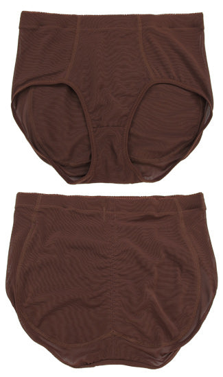 Foxy Fanny Original Pocket-Panty for Butt Pads (Pads Not Included) in brown stretchy mesh material.