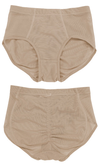 Butt Pads Pocket-Panty (Pads Not Included) in beige color, featuring stretchy mesh material.