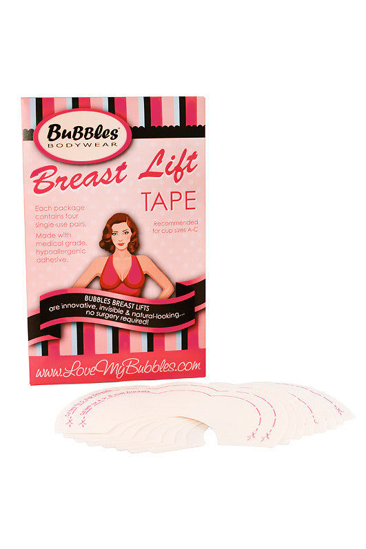 Boobles - Clear Breast Lift Tape (Final Sale) packaging and adhesive strips for invisible breast lifting.