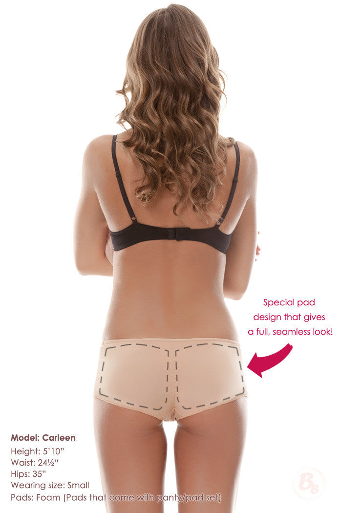 Bootiful FULLBACK Padded Panty showcasing special pad design for a full, seamless look with butt pads.