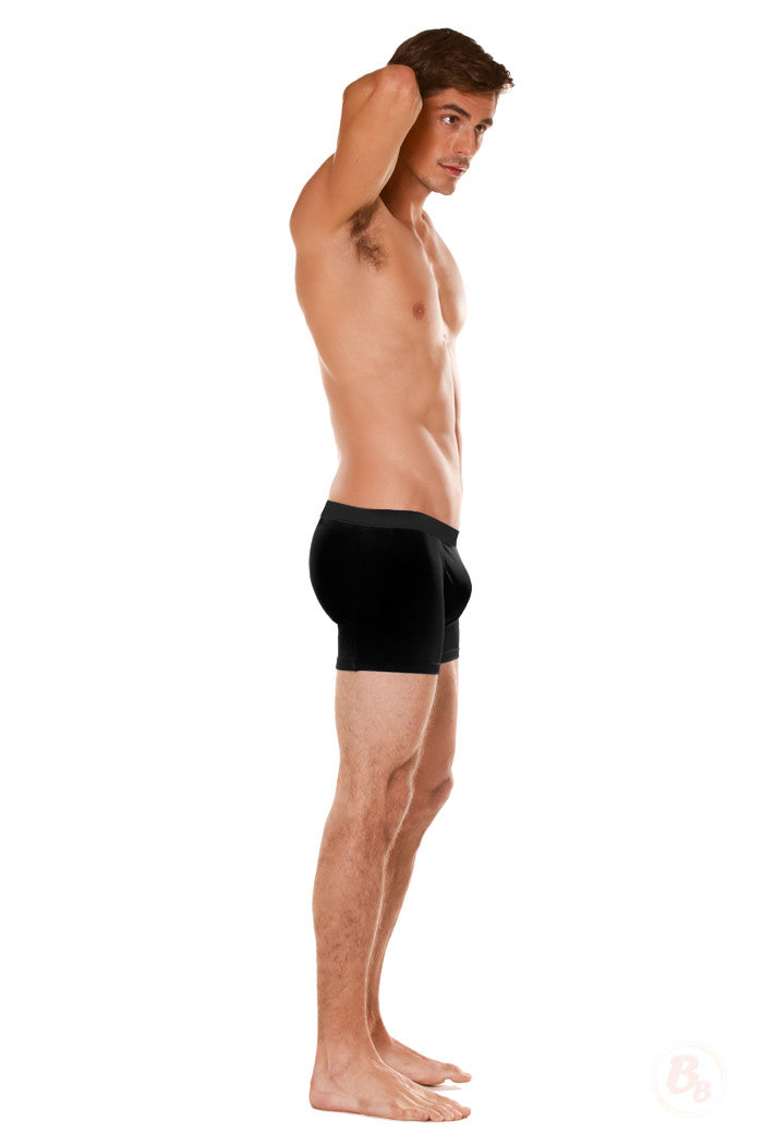 Jackpot! Men's Padded Boxer Brief (Includes Foam Front and Butt Pads) displayed on a model in profile view.