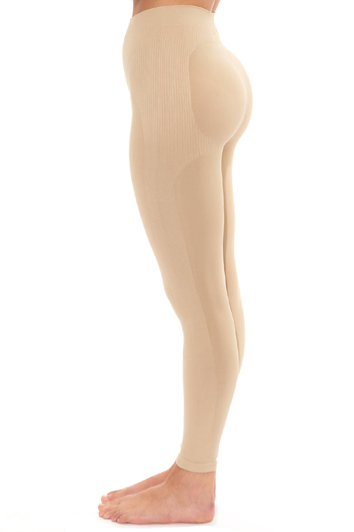 Rear Rescue Seamless Compression Legging in nude, designed for butt lifting and leg sculpting.