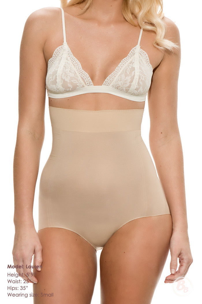 Stretch & Perfect Light Control Bodysuit on model showing smoothing and slimming high waist design.